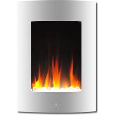 Cambridge Fireplaces Cambridge 19.5 in. Vertical Electric Fireplace in White with Multi-Color Flame and Crystal Display