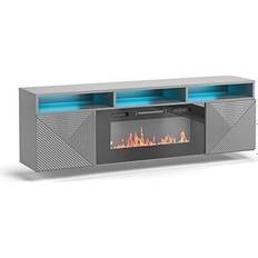 Modern tv stand with fireplace Giza EF Wall Mounted Electric Fireplace Modern 63 TV Stand Gray