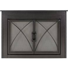 Pleasant Hearth Electric Fireplaces Pleasant Hearth Albus Large Glass Fireplace Doors