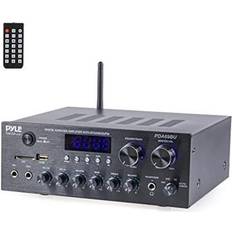 Bluetooth audio receiver pyle bluetooth home audio amplifier receiver stereo 300w dual channel sound audio system w/mp3, usb, sd, aux, rca, mic, headphone, fm, led, reverb