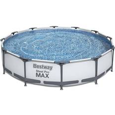 Bestway steel pro max round pool Swimming Pools & Accessories Bestway Steel Pro Max 12ft x 30in Frame Round Above Ground Swimming Pool w/ Pump