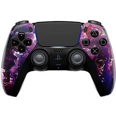 Custom Wireless Un-modded Pro Controller Compatible with PS5 Exclusive Unique Design (Gold Thunder)