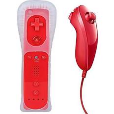 Wii remote Remote Controller for Wii,Yudeg Wii Remote and Nunchuck Controllers with Silicon Case for Wii and Wii U（not Motion Plus） (Red)