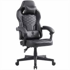 Gaming Chairs Dowinx Gaming Chair with Pocket Spring Cushion, Ergonomic Computer Chair High Back, Reclining Game Chair Pu Leather 400LBS, Black