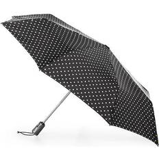 Totes Titan Auto Open Close Umbrella -Black/White Swiss Dot