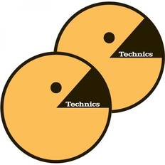Technics Turntables Technics 60651 Pair DJs Slipmat Tecman Design 1 Pair of Legendary Yellow Logo