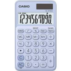 Casio Kalkulatorer Casio SL-310UC-LB Pocket calculator Light blue Display (digits) 10 solar-powered, battery-powered (W x H x D) 70 x 8 x 118 mm