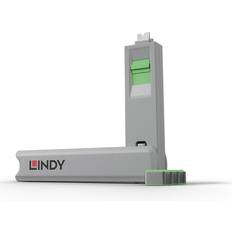 Lindy 40426 usb type c port blocker key, green