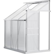 OutSunny Lean-to Greenhouses OutSunny Walk-in Greenhouse 6x4ft Aluminum Polycarbonate