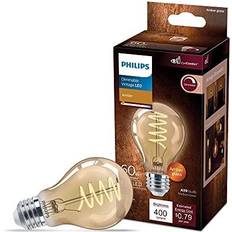 Philips LED Lamps Philips 60-Watt Equivalent A19 Spiral Filament E26 Base LED Vintage Edison LED Light Bulb 2000K Amber (1-Pack)
