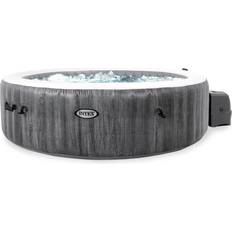 Intex Inflatable Hot Tubs Intex Inflatable Hot Tub PureSpa Plus 85 in. 6-Person Greywood Inflatable Hot Tub Bubble Jet