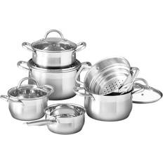 Bergner Cookware Sets Bergner Stainless-Steel Induction-Ready with lid 10 Parts