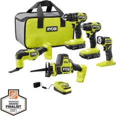 Ryobi drill kit Drills & Screwdrivers Ryobi ONE HP 18V Brushless Cordless 5-Tool Combo Kit with (2) 1.5 Ah Batteries, Charger, and Bag