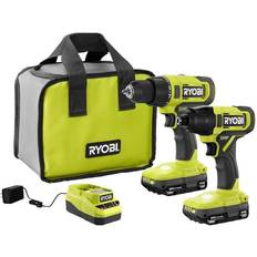 Ryobi drill kit Drills & Screwdrivers Ryobi ONE 18V Cordless 2-Tool Combo Kit with Drill/Driver, Impact Driver, (2) 1.5 Ah Batteries, and Charger