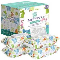 Water wipes Baby care Baby Wipes HAPPY BUM Sensitive Water Baby Diaper Wipes, Hypoallergenic, Unscented, 4 Flip-top packs (320 Wipes Total)
