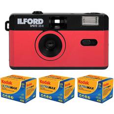 35mm film Ilford Sprite 35-II Reusable/Reloadable 35mm Analog Film Camera (Red and Black)