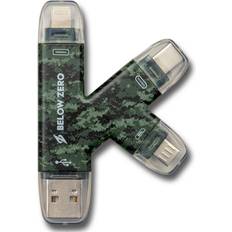 Micro usb adapter Below Zero 4-in-1 Card Reader with Micro USB, USB-A, Lightning & USB-C Ports