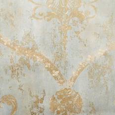 Norwall Wallpaper Norwall Wallpaper Gold Regal Damask on Aqua Textured Background