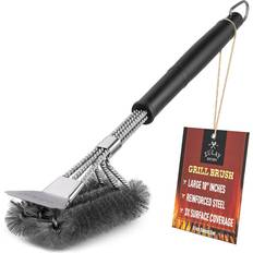 Cleaning Brushes Zulay Kitchen 18 Stainless Steel Grill Brush and Scraper