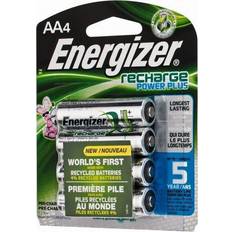 Energizer NiMH Rechargeable Batteries, AA, 4 Batteries/Pack