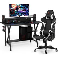 Gaming Accessories Costway Gaming Computer Desk White