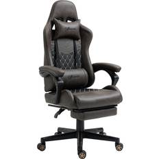 Gaming Chairs Vinsetto Brown PU Sponge Nylon Adjustable High Back Gaming Chair Racing Office Recliner Chair