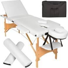 tectake Massage table set Daniel Removable headrest, armrests, face pad and Bolster cushions white