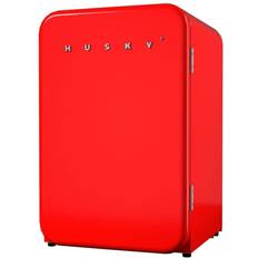 Under counter fridge in black Husky 3.74 ft. 115-Can Retro Red, Black, White