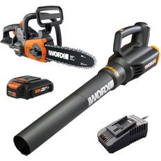 Leaf Blowers Worx 20V 10” Chainsaw and Turbine Blower Power Share Combo WG915 (Battery & Charger Included)