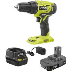 Screwdrivers Ryobi ONE 18V Lithium-Ion Cordless 1/2 in. Drill/Driver Kit with (1) 1.5 Ah Battery and 18V Charger