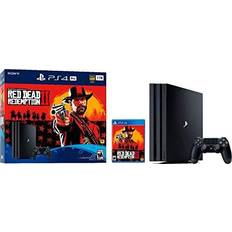 Game Consoles New Sony PlayStation 4 Pro 1TB Red Dead Redemption 2 Console Bundle with HDR Technology for 4K TV Gaming Jet Black