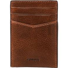 Fossil Andrew Eco Leather Magnetic Card Case with Money Clip Wallet, Cognac, Model: ML4173222