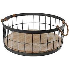 Puleo International Boxes & Baskets Puleo International Wire Baskets with Wooded Base & Handles, 2ct.
