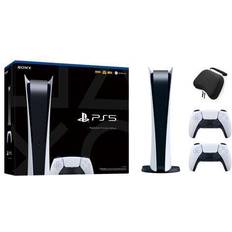 Playstation 5 digital edition Sony PlayStation 5 Digital Edition with Two DualSense Controllers and Mytrix Hard Shell Protective Controller Case