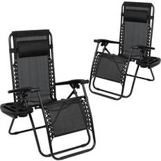 Reclining camping chair Camping Flash Furniture Celestial Zero Gravity Chair (set of 2) Black