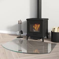 Ethanolkamine vidaXL Fireplace Glass Plate 80x60 cm