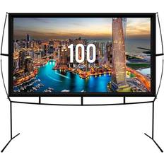 Outdoor movie projector and screen Projector Movie Screen 100 inches