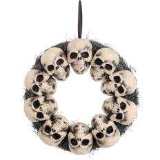 15-Inch Skull Halloween Wreath Decoration
