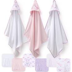 The Peanutshell Grooming & Bathing The Peanutshell 3-pc. Hooded Towel, One Size Pink Pink One Size