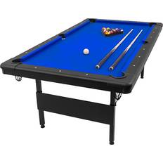 Table Sports GoSports Mid-Size 7ft x 3.9ft Billiards Game Table Foldable Design, Balls, 2