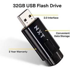 NXT Technologiesâ¢ 32GB USB 2.0 Type-A Flash Drive, Black, 5/Pack (NX61129) Black