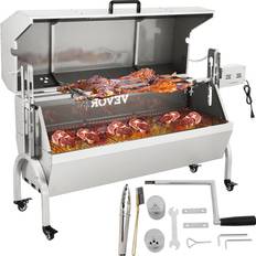 Rotisserie Vevor 132 LBS Rotisserie Grill Stainless Steel Pig Lamb Hooded Roaster Spit Lockable Casters
