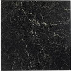 Black and white vinyl flooring Achim Sterling Self Adhesive Vinyl Floor Tile 12" x 12" Black with White Vein Marble, 20 Pack