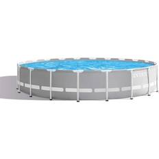 Above ground swimming pools Swimming Pools & Accessories Intex Prism 20 ft. x 52 in. Round Frame Above Ground Swimming Pool with Filter Pump, Gray