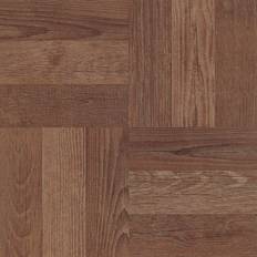 Wood Flooring FloorPops FP3324 Parquet Peel & Stick Floor Tiles, Brown