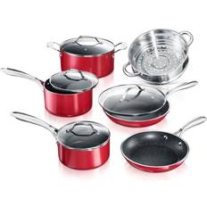 Serenelife 15 Piece Pots and Pans Non Stick Kitchenware Cookware Set, Black