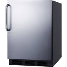 Silver undercounter fridge Summit Commercial Freestanding-Undercounter All Silver, Black
