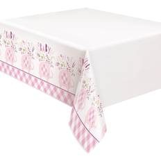 None Baby Shower Pink Floral Elephant Plastic Tablecover (1ct)