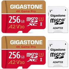 256gb micro sd Memory Cards & USB Flash Drives Gigastone 4K Game Pro MicroSDXC Class 10 UHS-I U3 4K V30 A2 100/60 MB/s 256GB +SD Adapter 2-Pack