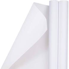 JAM Paper Matte White Holiday Gift Wrap Paper, 4ct.